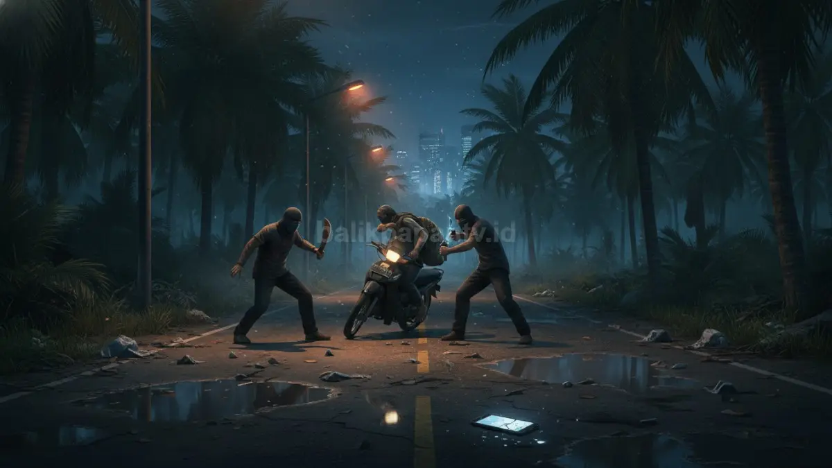 Ilustrasi isu begal viral.