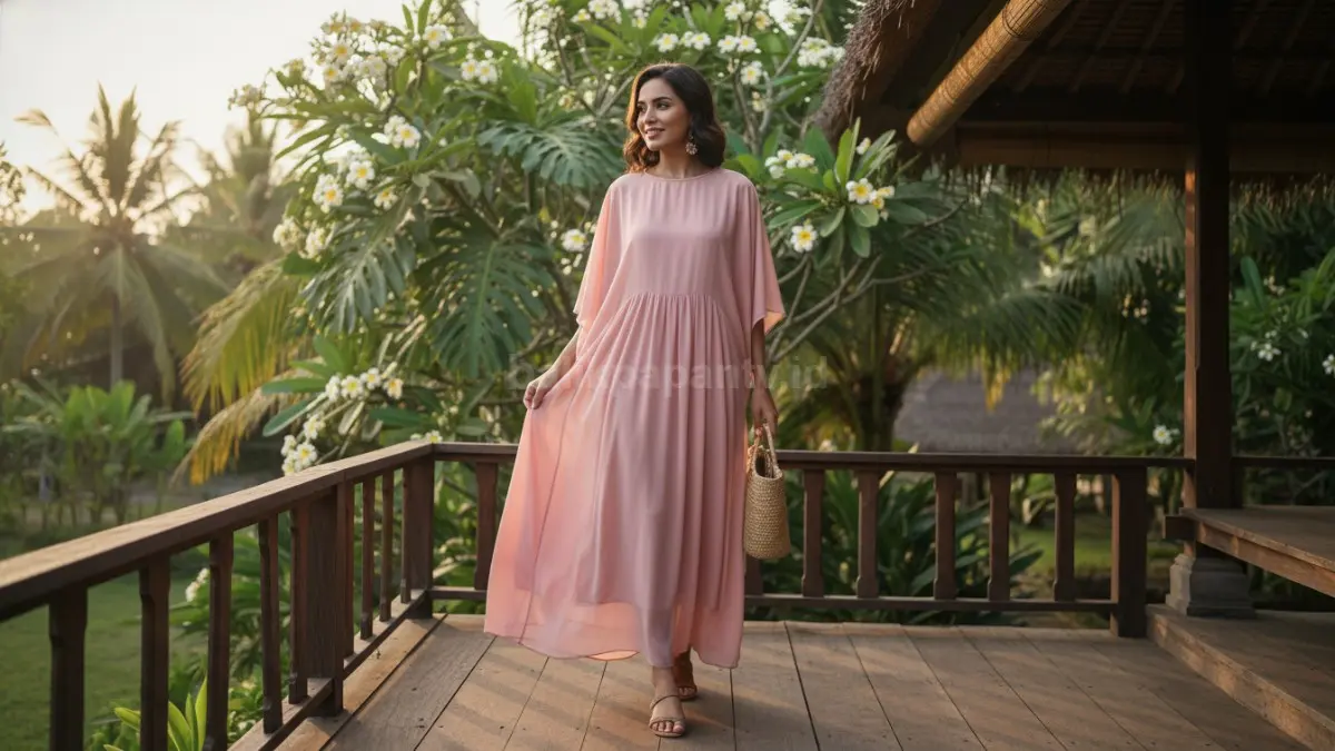 Soft Feminine Dress modern menawarkan kenyamanan, tampilan anggun, dan fleksibilitas untuk aktivitas sehari-hari.  (BTV/AI) 
