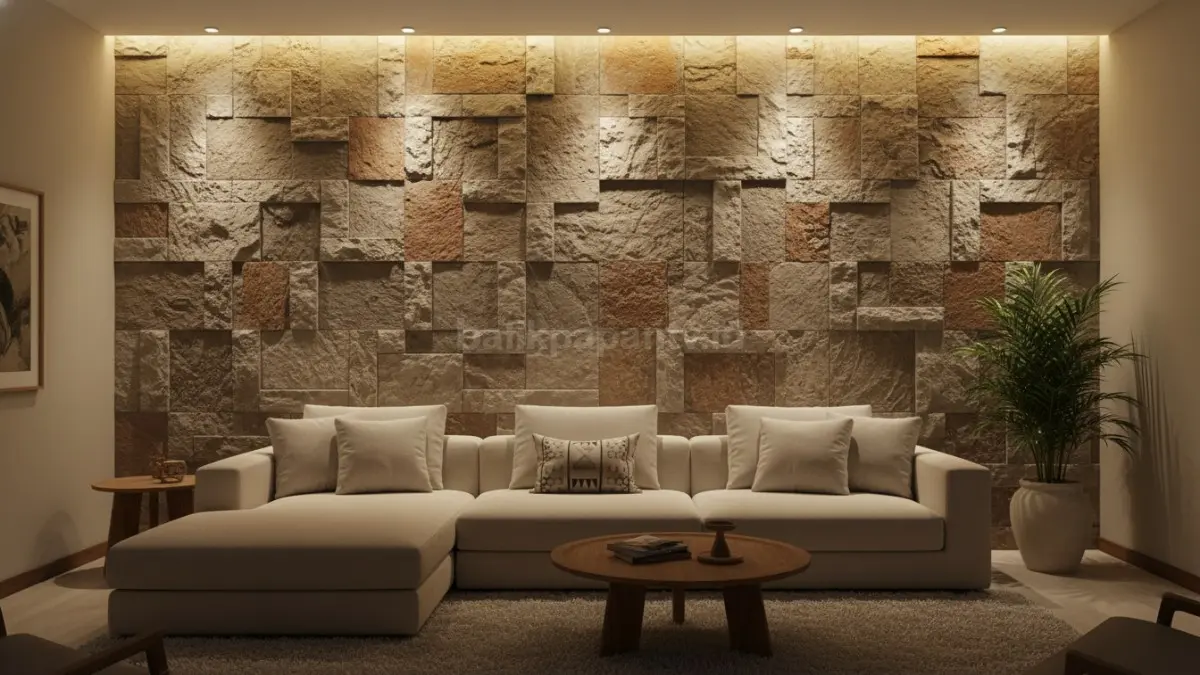 Accent Wall Efek Batu Alam (BTV/Ai)
