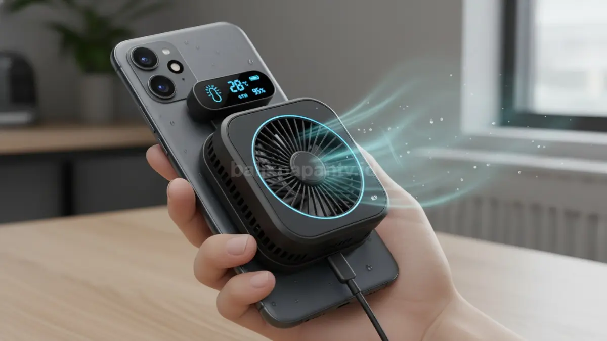 Fan Phone memanfaatkan kipas portabel dan panel digital sebagai konsep gawai unik. (BTV/Ai)
