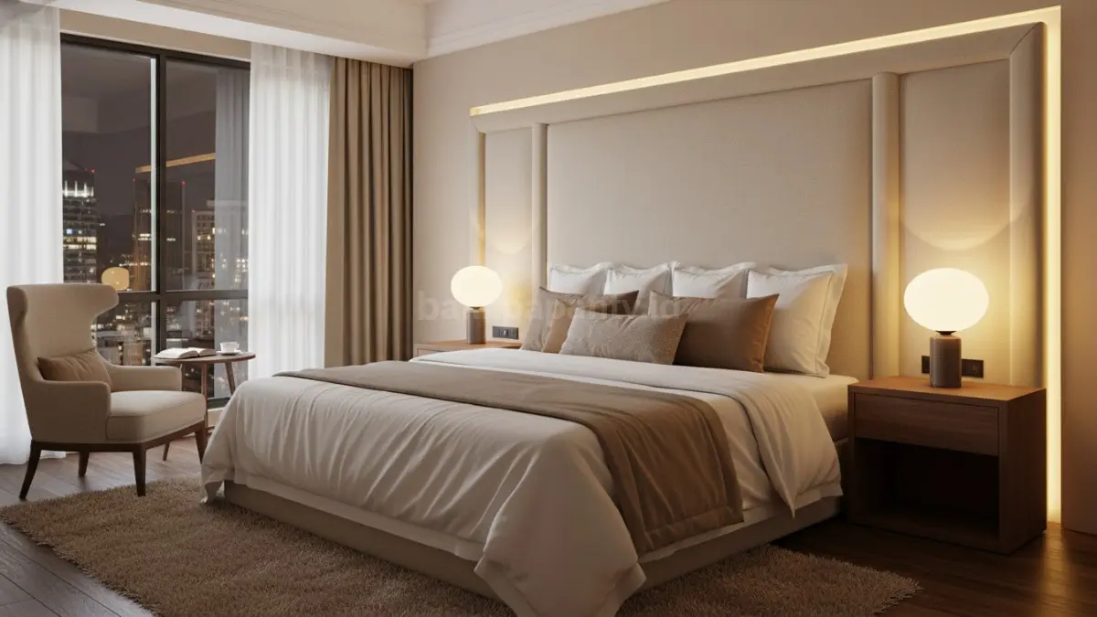 Headboard Tinggi Sebagai Fokus Visual (BTV/Ai)