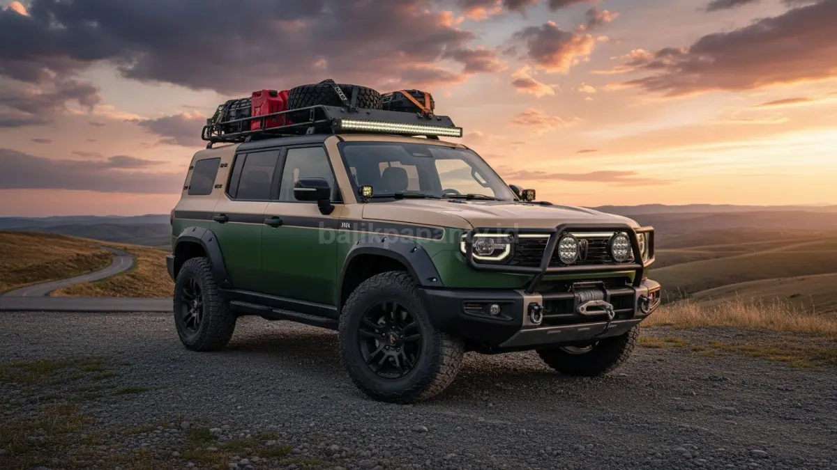 iCar V23 SUV listrik modular dengan aksesori aftermarket dan tampilan dual-tone yang tangguh. (BTV/Ai)