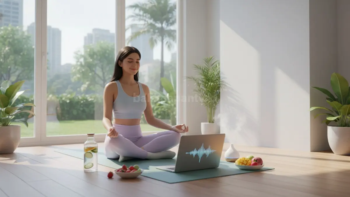 Ilustrasi kebiasaan sehat yang masuk kategori ins dalam konsep wellness ala Gen Z.
