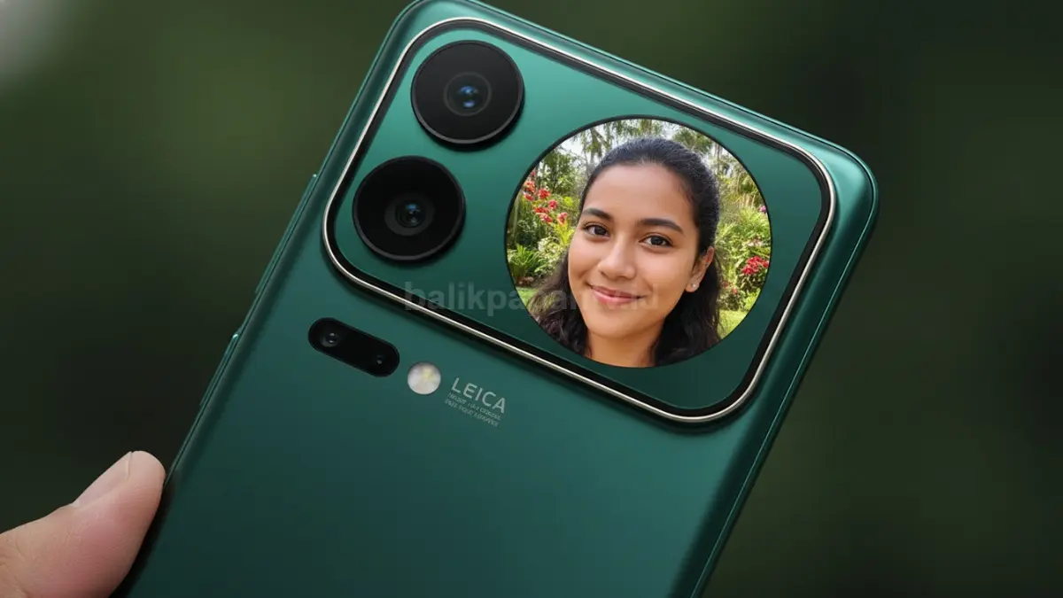 Layar belakang Xiaomi 17 Pro Max digunakan sebagai preview selfie menggunakan kamera utama beresolusi tinggi. (BTV/Ai)