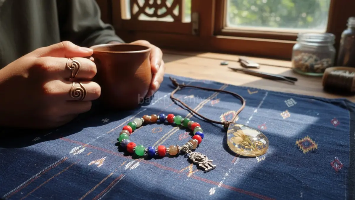 Perhiasan handmade diminati karena desain unik dan nilai personal yang merepresentasikan cerita serta kenangan pemiliknya.(BTV/AI) 