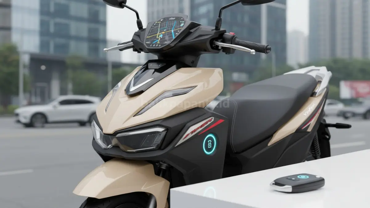 Tampilan fitur GPS internal dan Smart Key pada VinFast Viper 2026. (BTV/Ai)