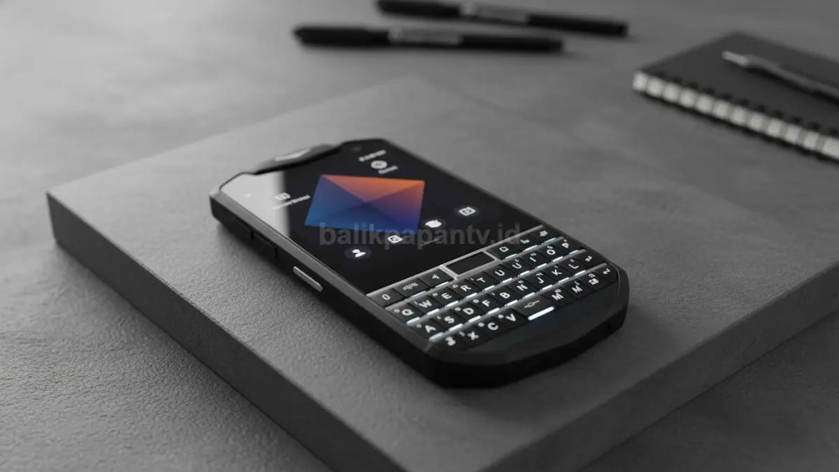 Unihertz Titan Pocket dengan keyboard QWERTY fisik yang menjadi daya tarik utama bagi pengguna produktif. (BTV/Ai)