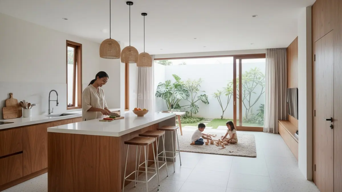 Area memasak terbuka mendukung interaksi keluarga dan membuat aktivitas sehari-hari lebih nyaman. (BTV/Ai)