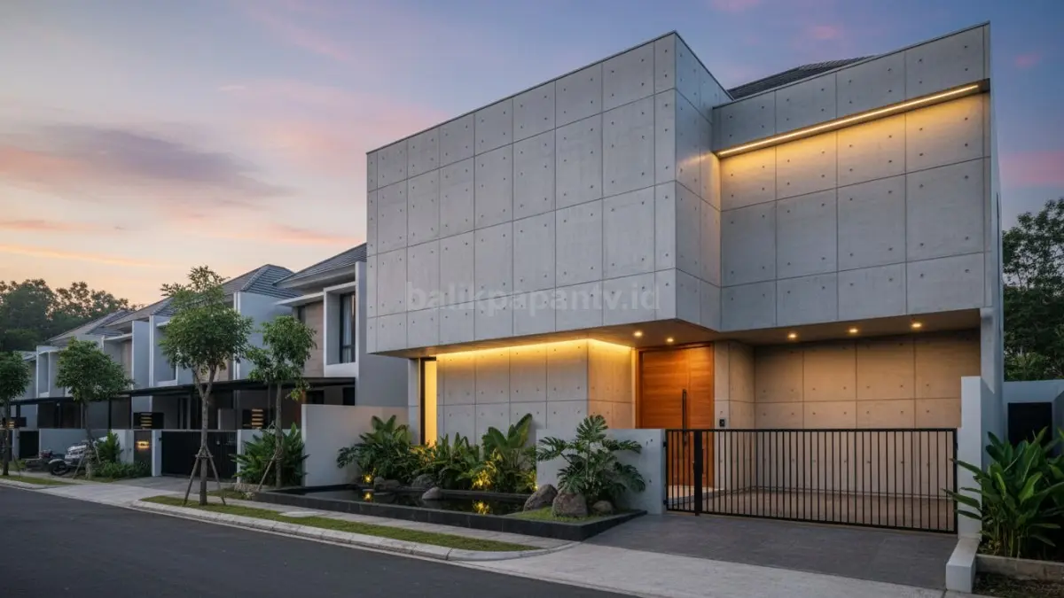 Beton ekspos halus menghadirkan kesan modern, elegan, dan berkarakter. (BTV/Ai)