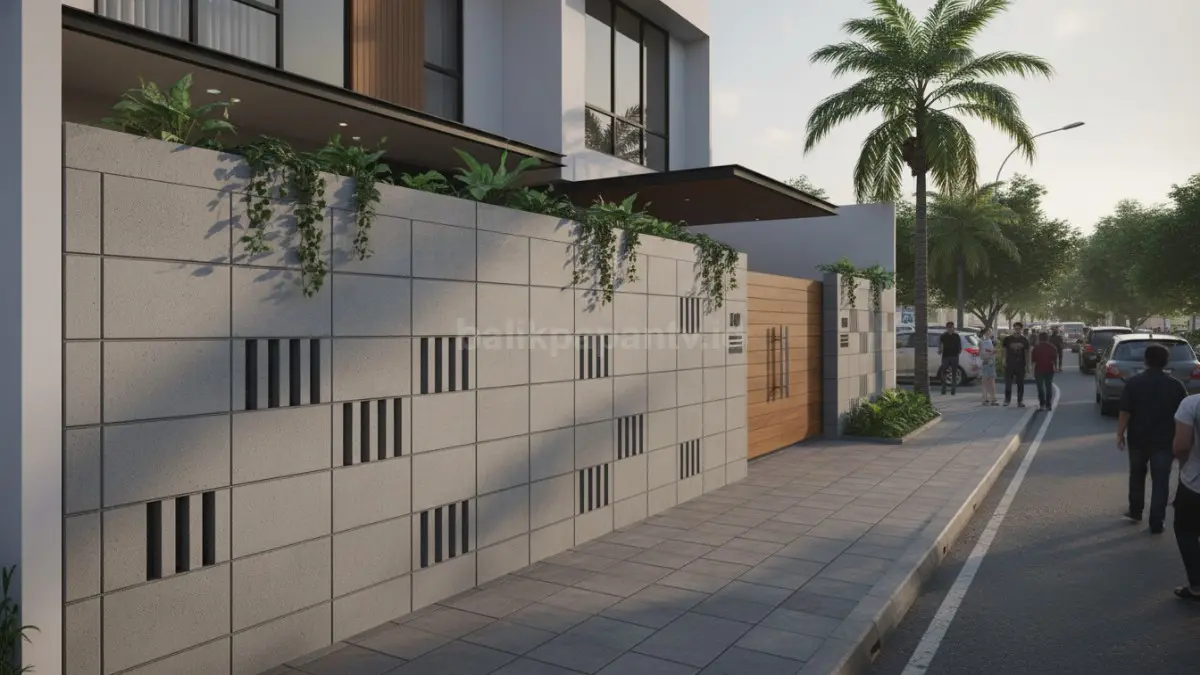 Desain pagar solid dengan celah minimal memberikan privasi maksimal dan tampilan yang modern. (BTV/Ai)