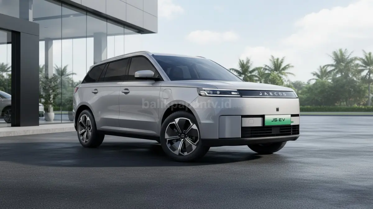 Jaecoo J5 EV tampil dengan desain SUV premium yang menjadi salah satu daya tarik utama di pasar otomotif Indonesia. (BTV/Ai)