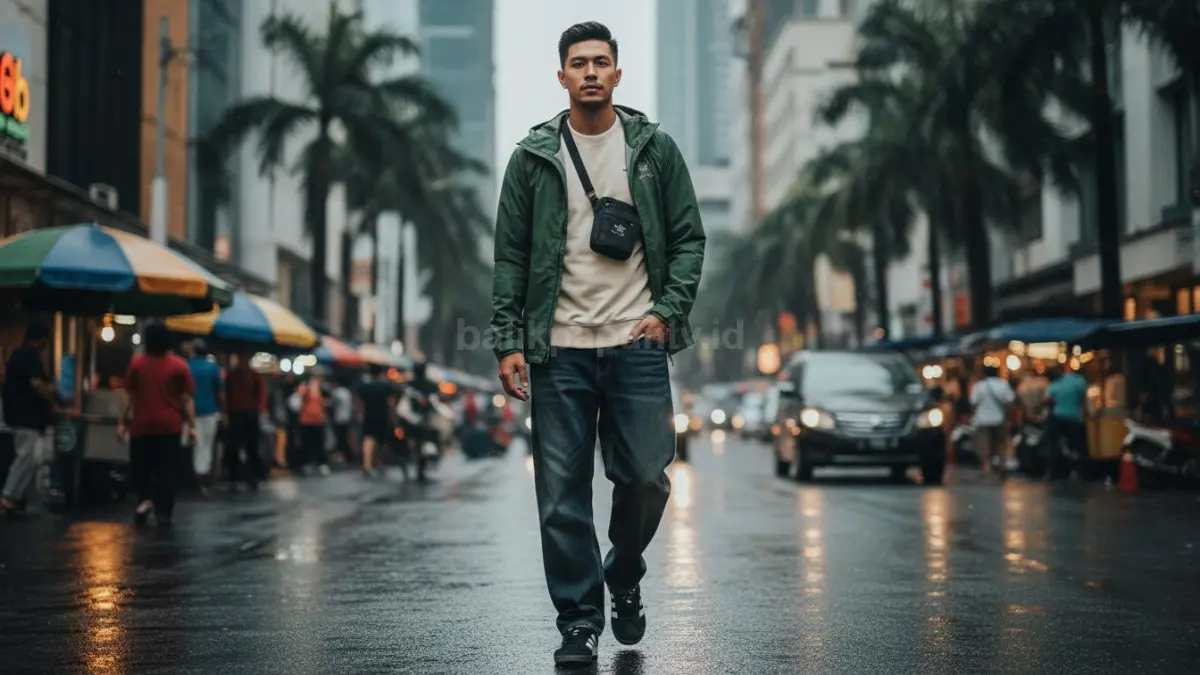 Layering sweatshirt dan jaket Arc