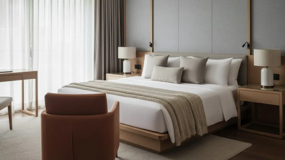 Material lembut dan berkualitas meningkatkan kenyamanan serta kesan premium pada kamar. (BTV/Ai)