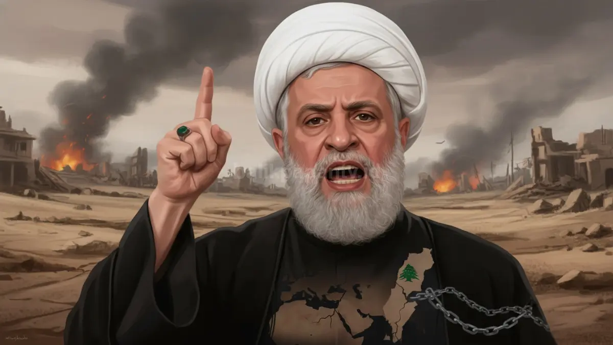 Naim Qassem menyampaikan pidato terkait negosiasi Lebanon-Israel dan sikap Hizbullah terhadap gencatan senjata.