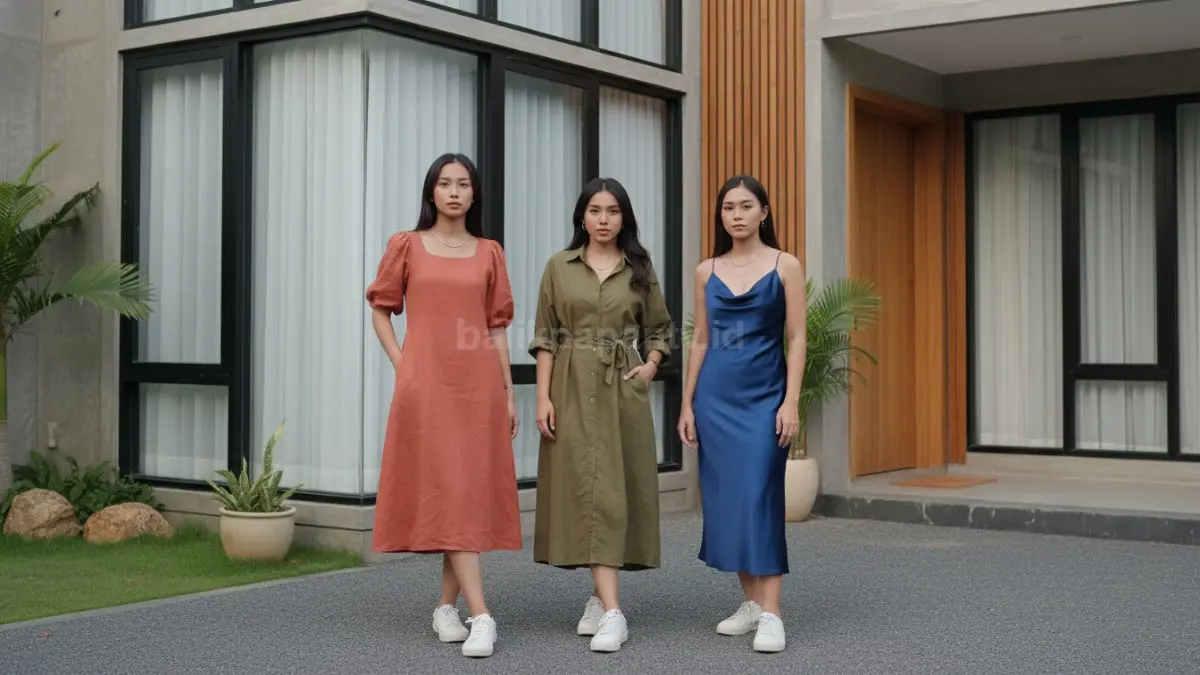 Pilihan dress modern dengan desain sederhana yang diminati anak muda.
