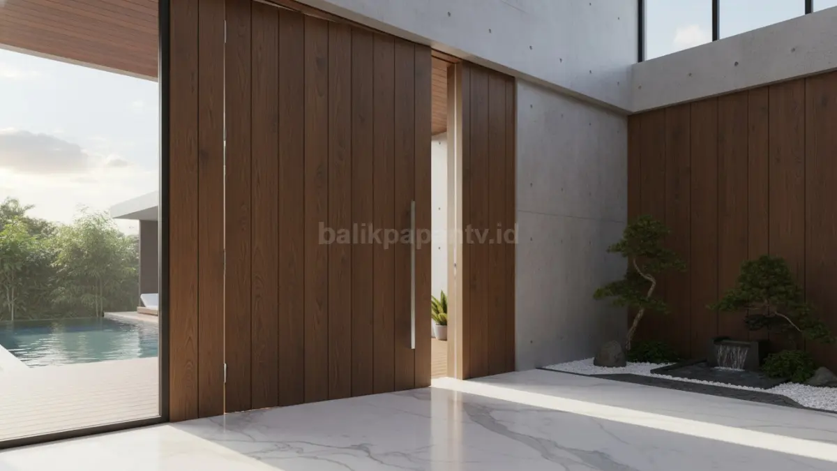 Pintu pivot jumbo menghadirkan kesan modern, megah, dan bergerak halus meski berukuran besar. (BTV/Ai)