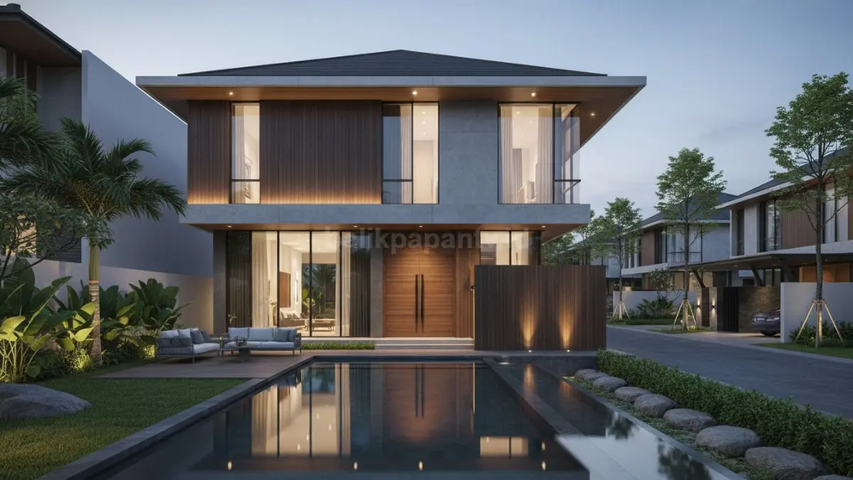 Proporsi yang seimbang menciptakan tampilan rumah yang harmonis, kokoh, dan elegan tanpa ornamen berlebihan. (BTV/Ai)