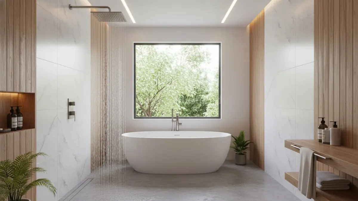 Rain shower menghadirkan sensasi mandi yang menenangkan dengan tampilan ruang yang lebih modern dan bersih. (BTV/Ai)
