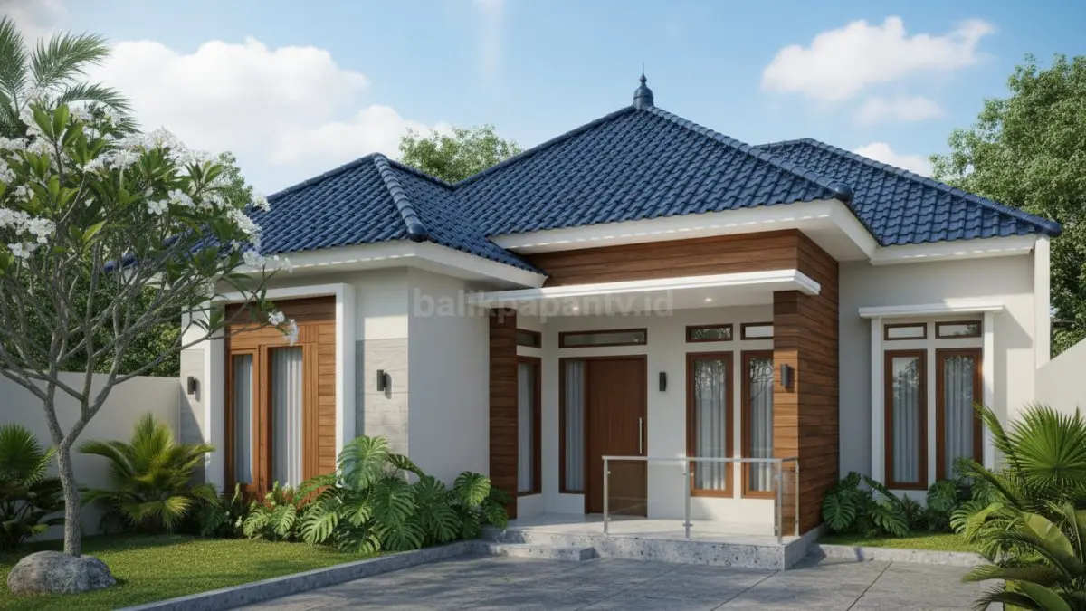 Rumah kontemporer beratap genteng keramik premium tampil elegan, tahan cuaca, dan minim perawatan. (BTV/Ai)
