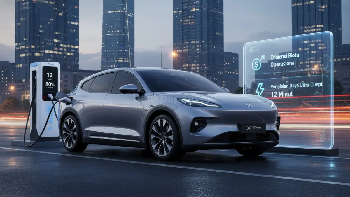 Xpeng G6 Pro menghadirkan efisiensi biaya operasional serta pengisian daya ultra cepat 12 menit. (BTV/Ai)