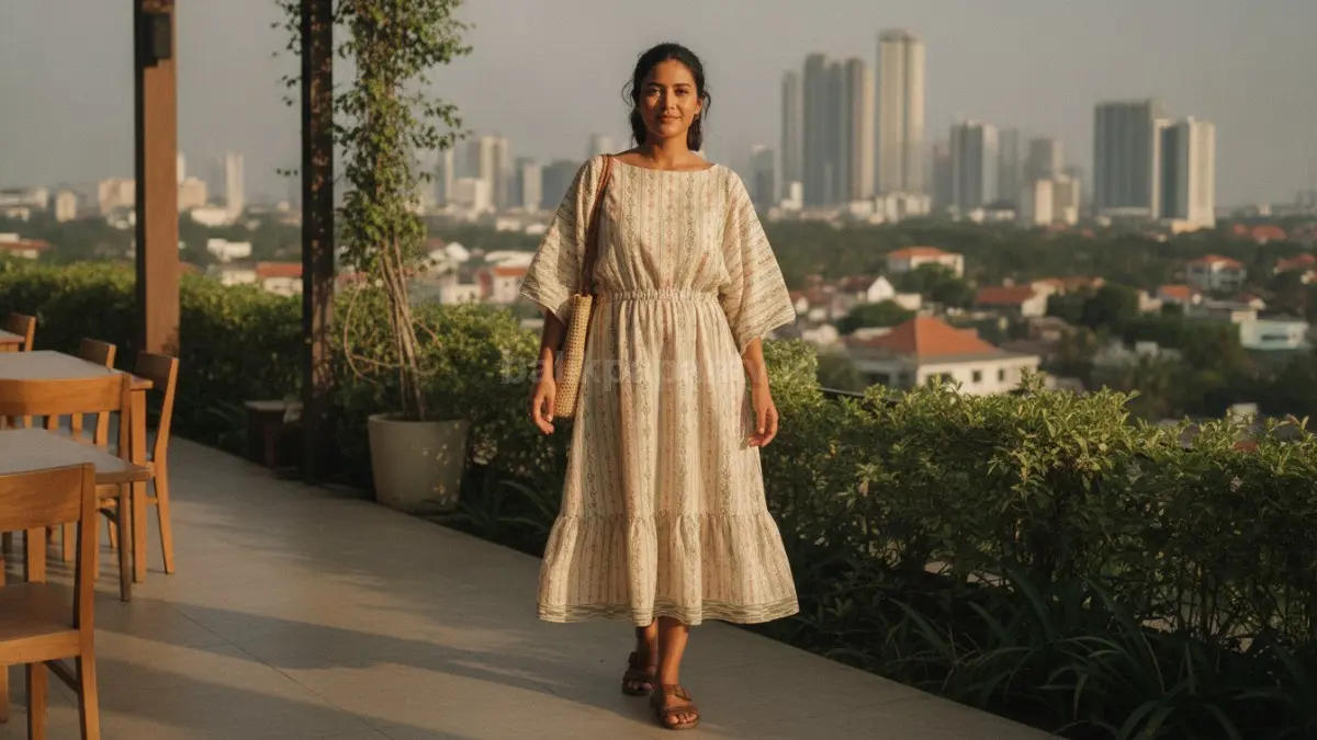 Dress 2026 hadir dengan siluet nyaman dan desain multifungsi untuk mendukung aktivitas modern. (BTV/AI)
