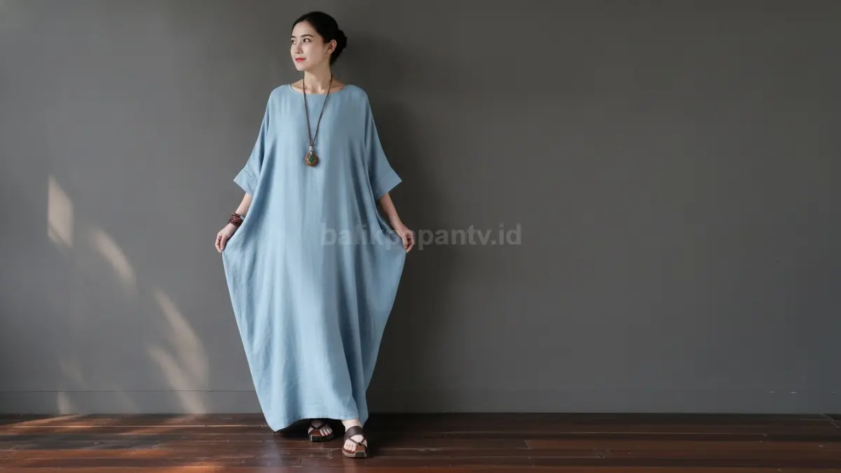 Dress longgar berstruktur lembut menghadirkan kenyamanan maksimal dan mendukung mobilitas sepanjang hari. (BTV/AI)
