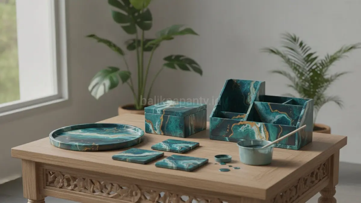 Marbling pada dekorasi interior kecil memberikan tampilan segar dan artistik tanpa memerlukan biaya besar atau peralatan rumit.(BTV/AI) 