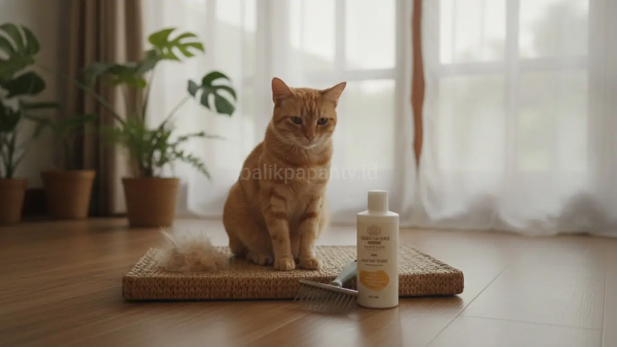Memahami penyebab bulu rontok berlebihan pada kucing membantu pemilik menerapkan perawatan yang tepat untuk menjaga kesehatan kulit dan bulu.(BTV/AI) 