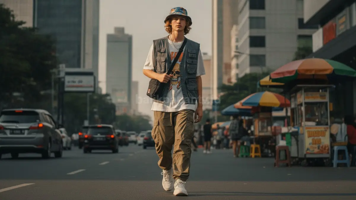 Mix and match outfit modern dengan kombinasi pakaian multifungsi untuk aktivitas harian.  (BTV/AI)
