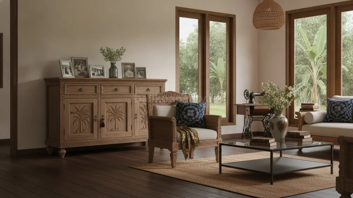Barang vintage dan warisan keluarga menghadirkan karakter autentik dalam interior modern. (BTV/AI)