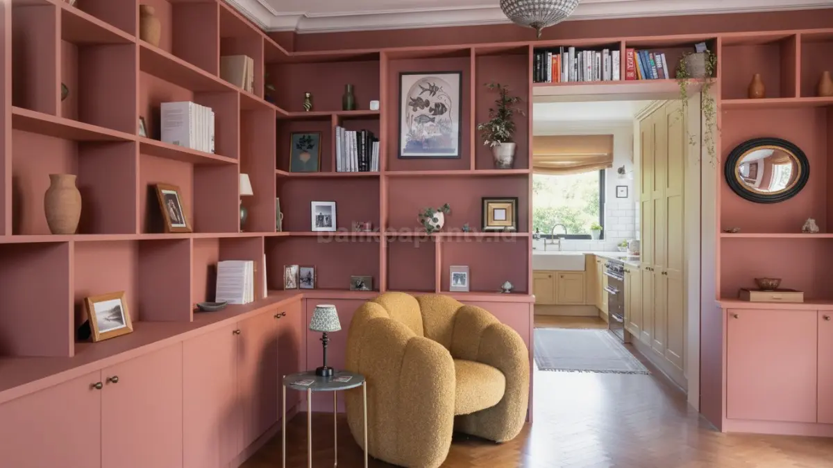 Built-in wall storage minimalis mengintegrasikan lemari ke dinding menciptakan ruang bersih, lapang, fungsional, tersembunyi rapi. (BTV/AI)