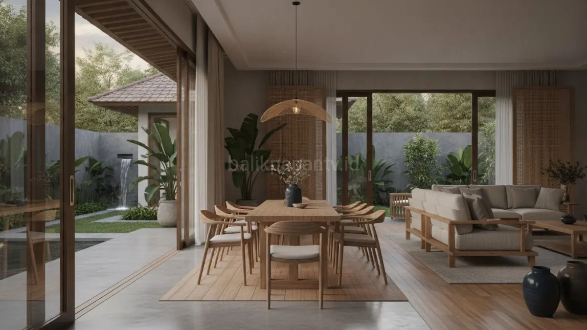 Evolusi desain interior Japandi pada 2026 menjadi acuan baru hunian mewah modern yang mengutamakan ketenangan, fungsi, dan kualitas ruang hidup.(BTV/AI) 