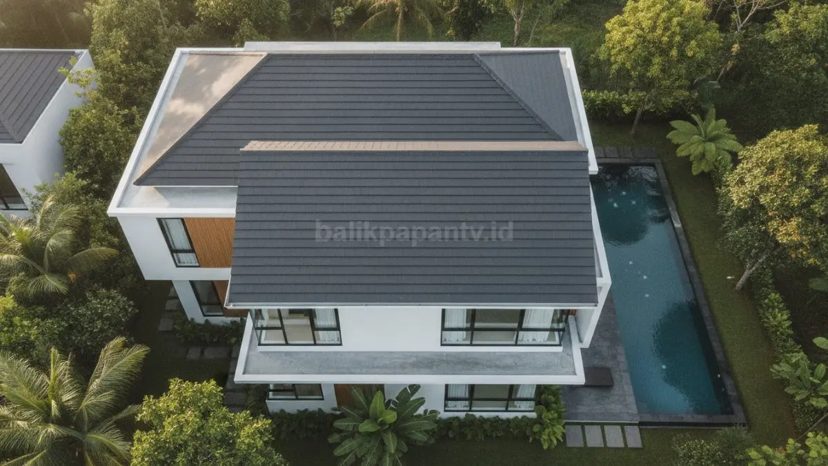 Genteng beton minimalis menghadirkan tampilan yang rapi, modern, dan tahan terhadap berbagai kondisi cuaca. (BTV/Ai)
