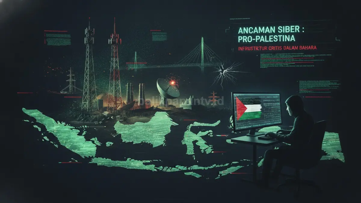 Ilustrasi ancaman serangan siber Handala terhadap infrastruktur penting dan sistem militer yang menjadi sorotan internasional.