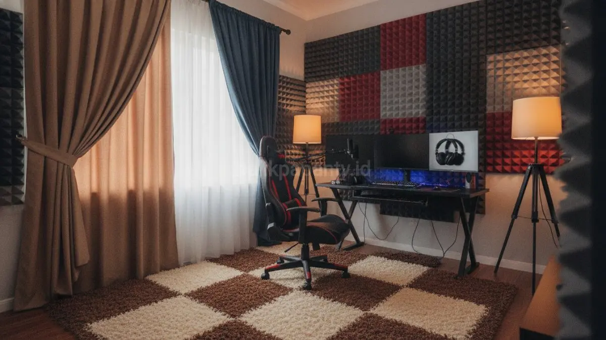Material peredam akustik ringan menjaga fokus bermain dengan meredam suara tanpa mengganggu penghuni lain rumah. (BTV/AI)
