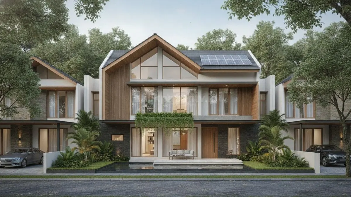 Rumah hemat energi modern dengan ventilasi silang dan pencahayaan alami yang optimal. (BTV/Ai)