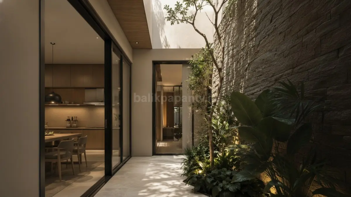Skylight di tengah rumah menghadirkan cahaya alami dari atas, ideal untuk area tanpa jendela seperti dapur atau koridor agar tetap terang sepanjang hari. (BTV/Ai)