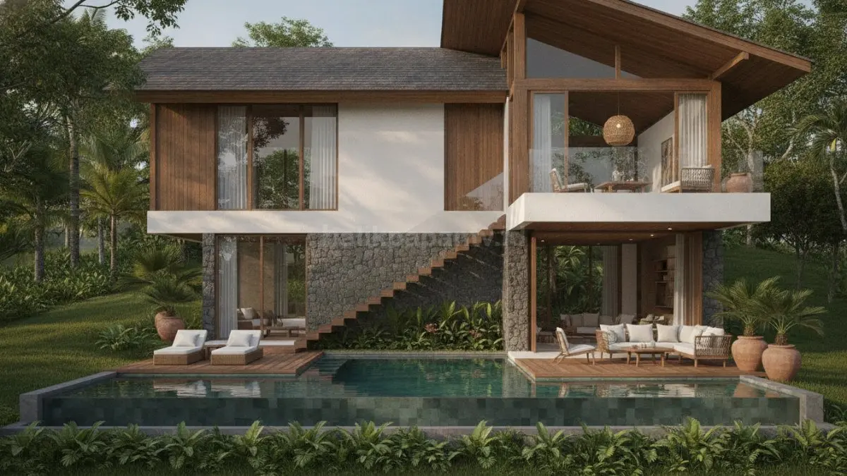 Split level tropical house menghadirkan tata ruang yang dinamis sekaligus membantu sirkulasi udara alami untuk kenyamanan yang lebih optimal. (BTV/Ai)