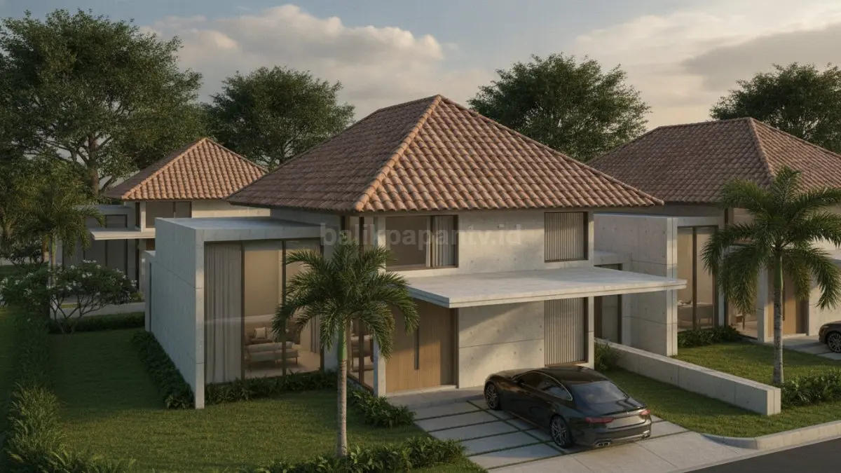 Tren atap genteng modern warna natural yang banyak digunakan pada rumah tropis tahun 2026. (BTV/Ai)