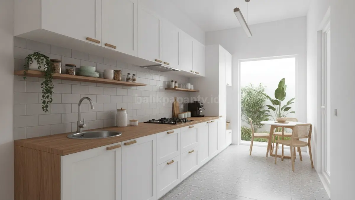 Dapur praktis yang hemat ruang dengan alur kerja lebih rapi dan nyaman.(BTV/Ai)