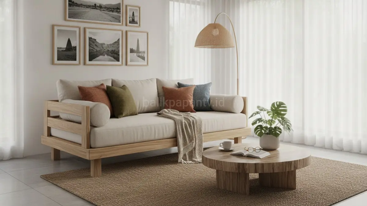 Daybed menghadirkan kenyamanan multifungsi dengan tampilan modern yang membuat ruang tamu terasa lebih lapang.(BTV/AI) 