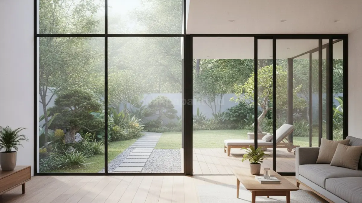 Jendela tinggi menghadirkan cahaya maksimal dan koneksi visual dengan luar rumah. (BTV/Ai)