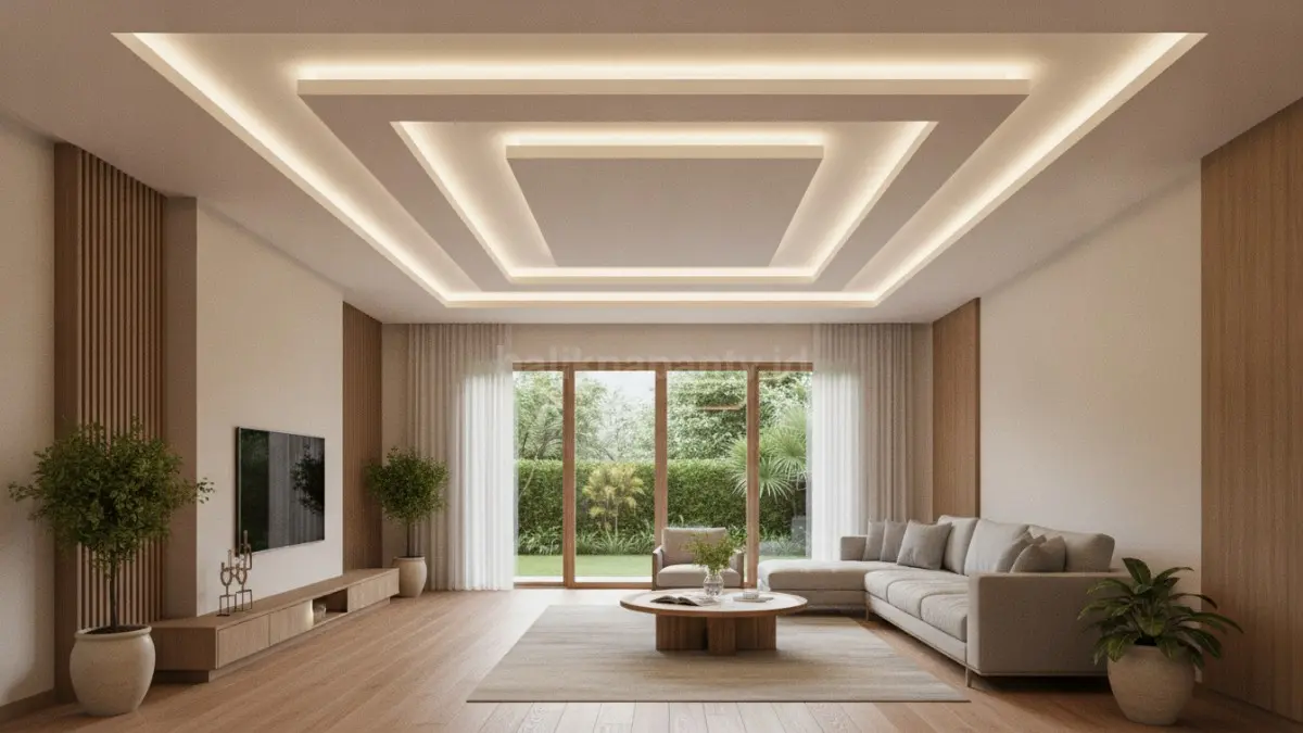 Model plafon rumah modern terbaru dengan hidden lamp dan desain minimalis elegan (BTV/Ai)