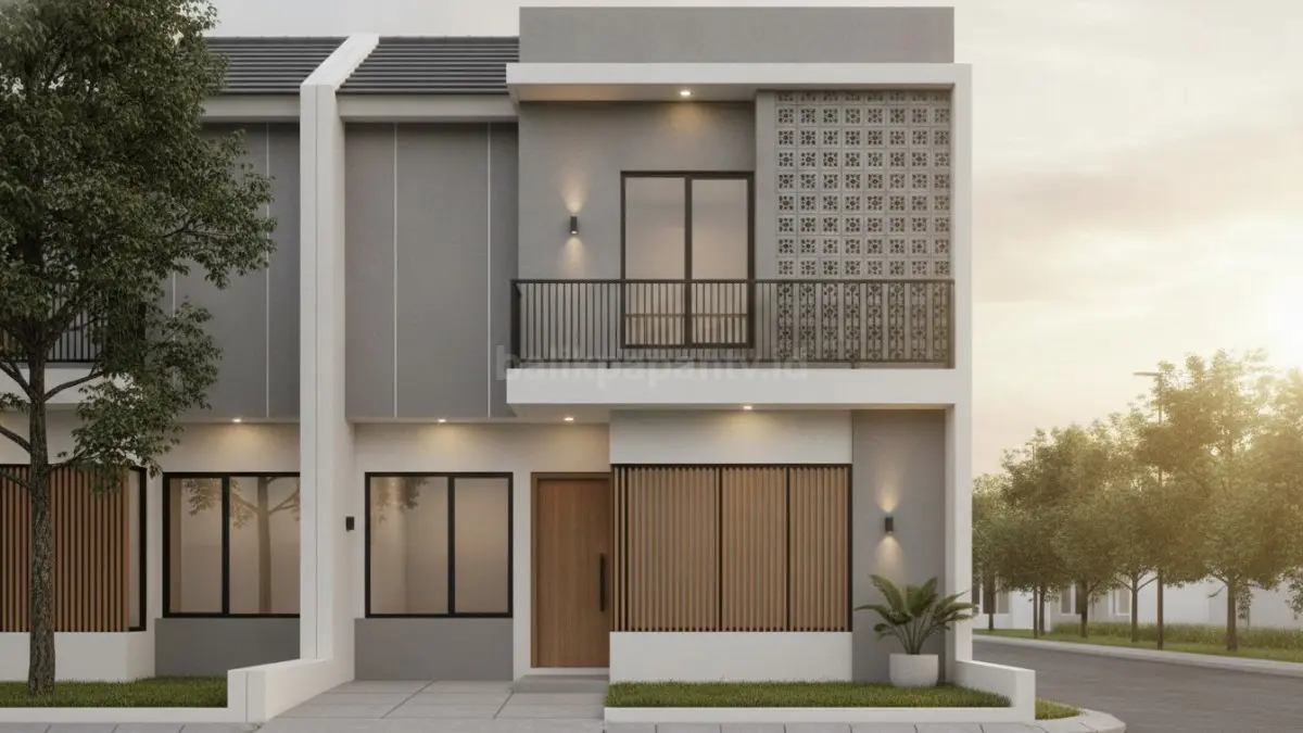 Perpaduan material modern menciptakan tampilan rumah yang elegan dan mudah dirawat. (BTV/Ai)