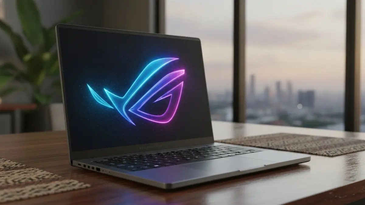 ROG Zephyrus G14 2026 hadir dengan desain tipis dan layar OLED 3K tajam untuk kreator. (BTV/AI)
