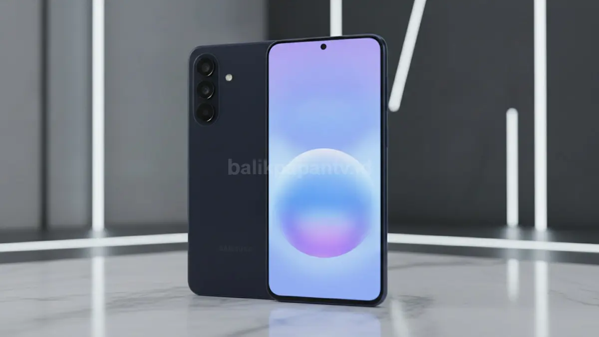 Samsung Galaxy A57 dengan desain tipis dan bezel modern menjadi sorotan utama generasi terbaru seri Galaxy A. (BTV/Ai)