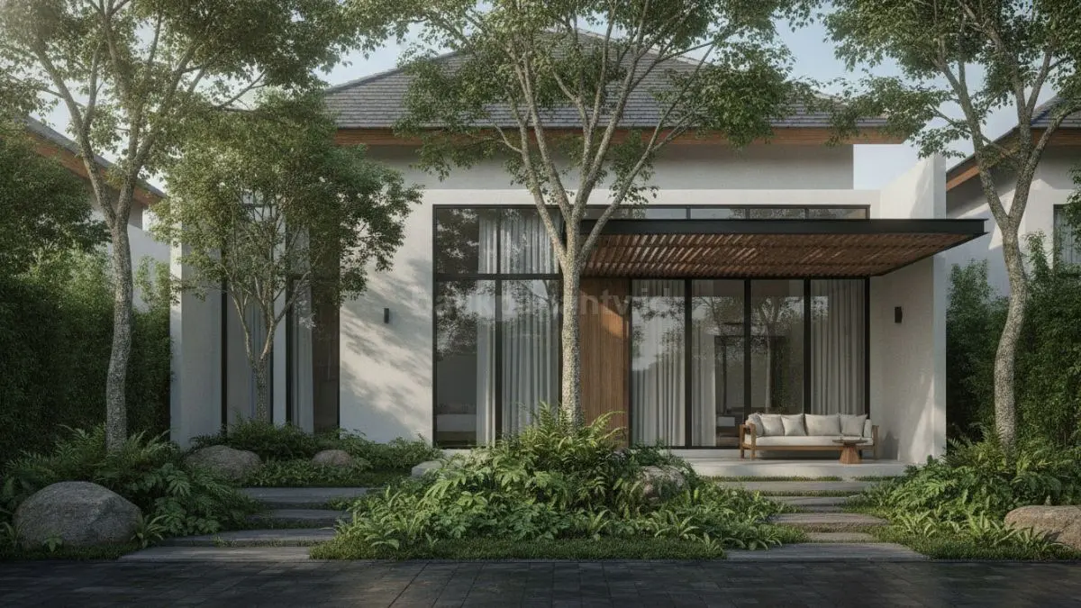 Taman depan mengurangi panas langsung dan memperindah tampilan rumah. (BTV/Ai)