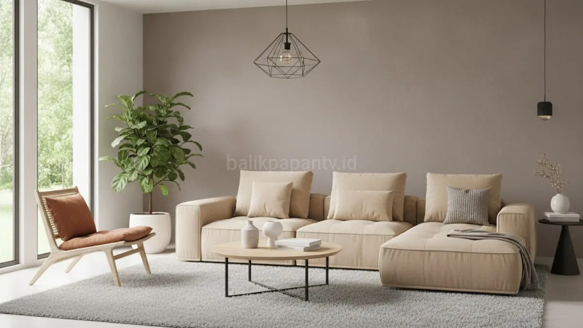 Taupe modern menawarkan keseimbangan hangat dan netral, cocok untuk berbagai gaya interior.(BTV/AI) 