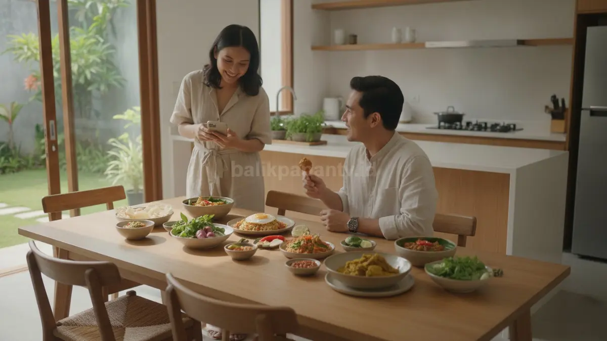 Aktivitas memasak makanan Indonesia dengan bumbu tradisional di dapur rumah (BTV/Ai)