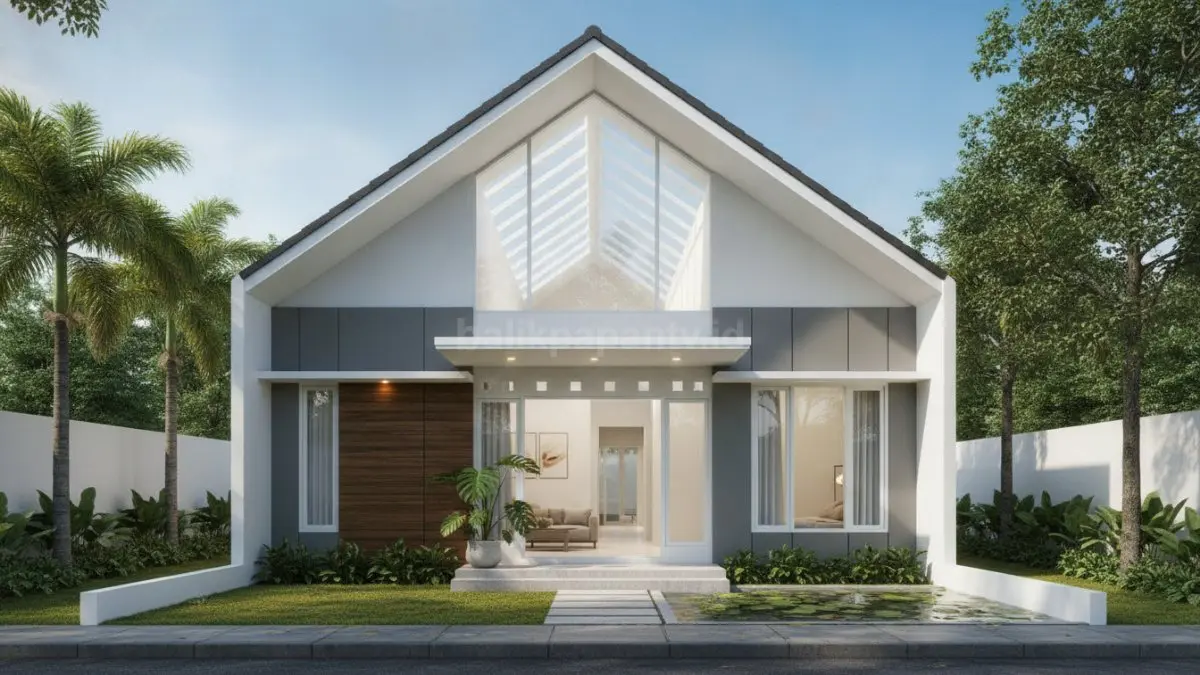 Atap miring dengan void tengah membantu menghadirkan cahaya alami hingga ke bagian dalam rumah. (BTV/Ai)
